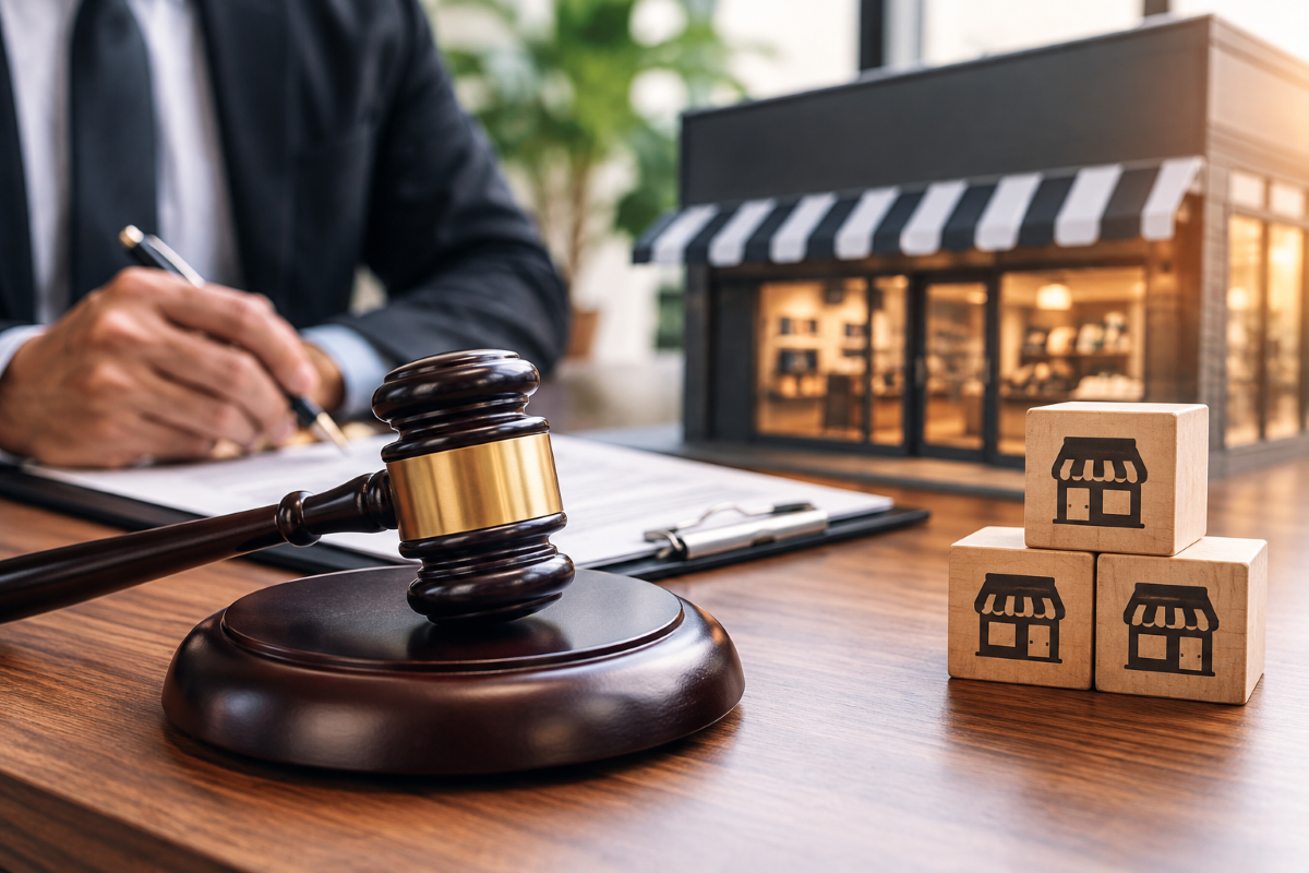franchisee rights image representation lawyer, legal attributes, franchising system cubes